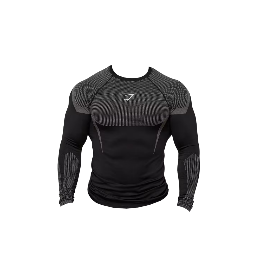 Gymshark Onyx 5.0 Seamless Long Sleeve T-shirt Black/Light Grey